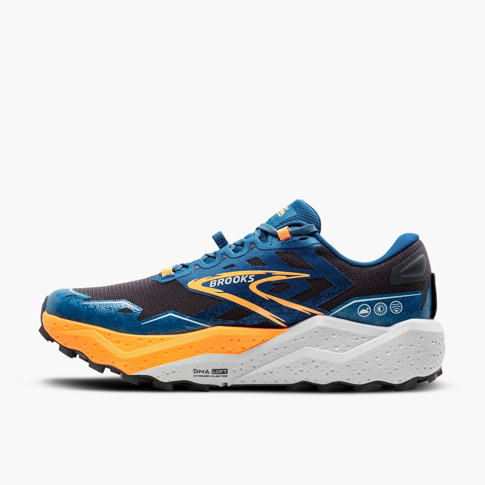 Chaussure Trail Running Brooks Caldera 7 Bleu Orange Homme | FKT-4748011